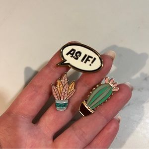 Set of Enamel Pins | Cacti and Clueless 90s movie